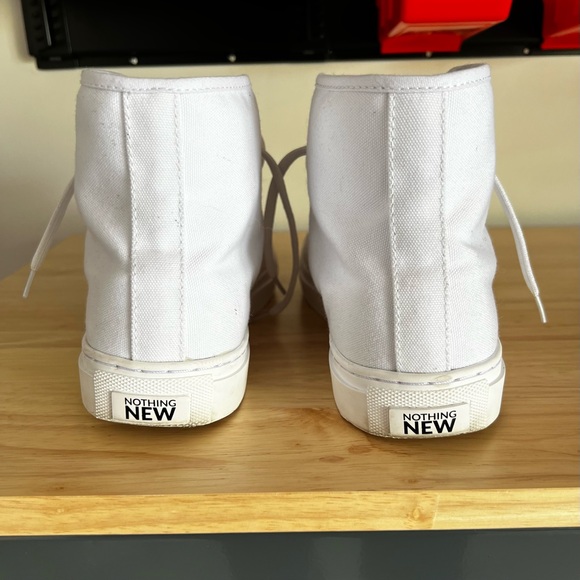 Nothing New Sustainable Hi-Top Sneakers - Size 10 M - White - Picture 2 of 5